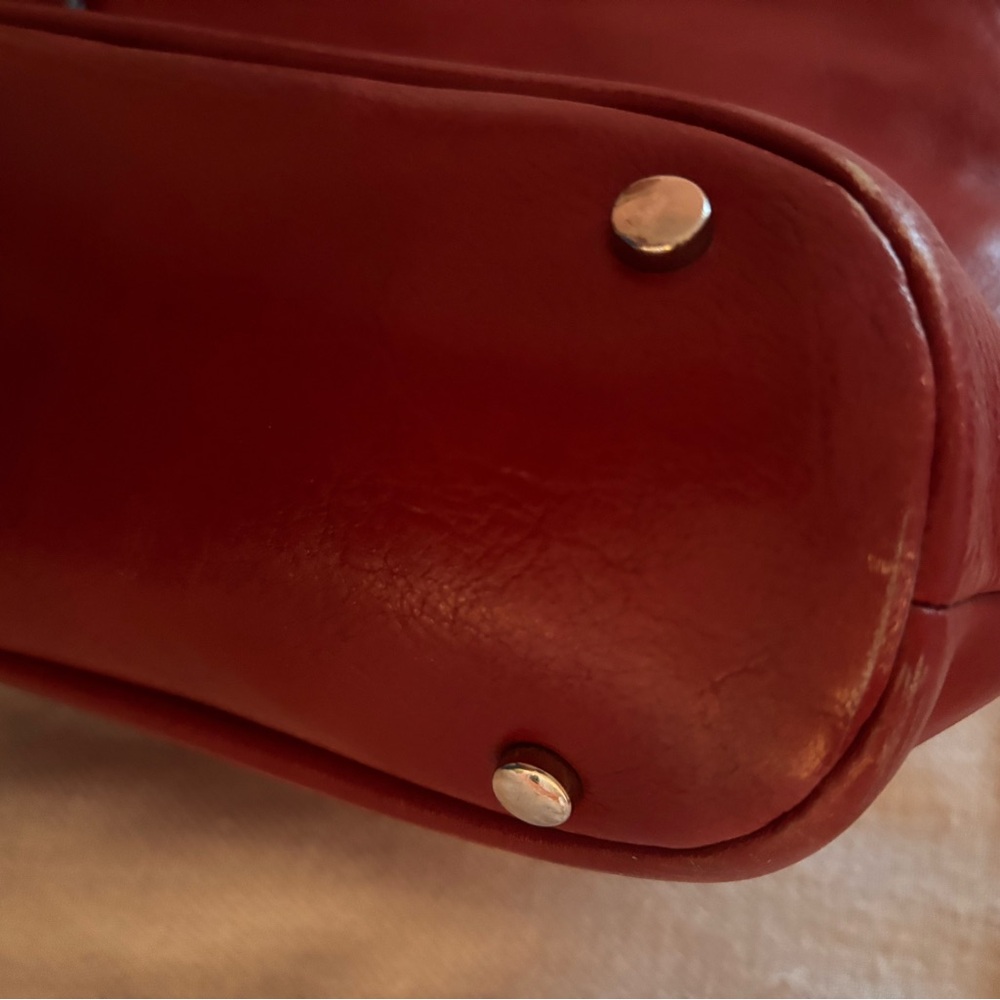 HOBO Red leather Shoulder Bag purse - Picture 4 of 9